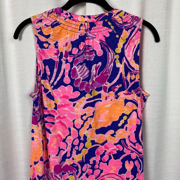 Lilly Pulitzer Blue&Pink Lobster Shrimp Essie Shift Mini Dress Sz.S - Picture 10 of 13